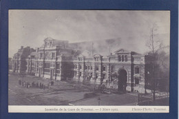 CPA [ Belgique > Tournai Hainaut Incendie De La Gare Station Circulé Carte Photo - Autres & Non Classés