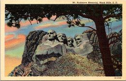 South Dakota Mount Rushmore Before And After Curteich - Mount Rushmore
