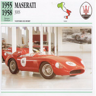 Maserati 300S  -  1955 - Voiture De Sport -  Fiche Technique Automobile (Italie) - Auto's