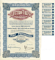 - Titre De 1950 - Electro Trust - - Elettricità & Gas
