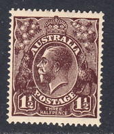 Australia 1918-23 Mint No Hinge, Chocolate, Wmk 6a, Sc# ,SG 59a - Ongebruikt