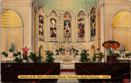 South Carolina Charleston St Peter's Catholic Church Interior 1943 - Charleston