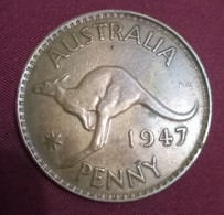 AUSTRALIA , 1 PENNY 1947 - KM# 36 , Melbourne Mint . AUNC , Agouz - Penny