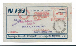 Arg196 / ARGENTINIEN - 1930  Frankostempel Mit Werbung Für Telegramm Versand  Ins Ausland Luftpoststpl. Köln - Covers & Documents