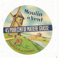 étiquette De Fromage , MOULIN A VENT Fabriqué En VIENNE , 86-I Et 86-J , ANGLIERS - Fromage