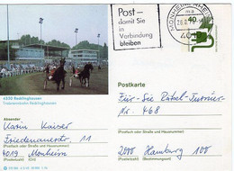 50561 - Bund - 1976 - 40Pfg. Unfall BildGAKte. "Trabrennbahn Recklinghausen" MONHEIM -> Hamburg - Horses