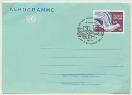 NU Vienne - Vereinte Nationen Aérogramme 1982 Y&T N°AE1982-01 - Michel N°LL1982-01 (o) - 9s Colombe Stylisée - Covers & Documents