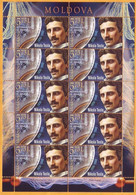 2018 Moldova Moldavie Sheet Mint Nikola Tesla - Inventor Of Electrical Engineering, Radio Engineer, Physicist. - Moldawien (Moldau)