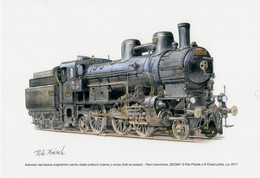 Czech Republic - 2017 - The World On The Rails - Steam And Cog Locomotives - Big Seven - Special Signed Art Print - Lettres & Documents