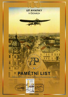 Czech Republic - 2011 - 100 Years Of First Czech Long Distance Flight By Jan Kaspar - Commemorative Sheet - Brieven En Documenten