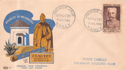 LETTRE PREMIER JOUR -  FDC  -  LYAUTEY - Marechal De FRANCE -  1953 - Nancy - 1950-1959