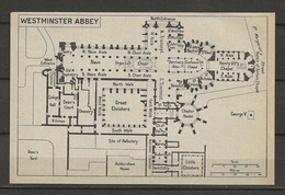 CARTE PLAN LONDRES MAP LONDON 1957 - WESTMINSTER ABBEY - Cartes Topographiques