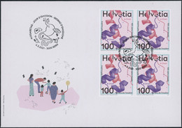 Suisse - 2021 - Insulin - Viererblock - Ersttagsbrief FDC U4 ET - Storia Postale