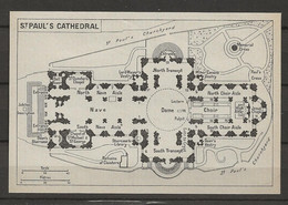 CARTE PLAN LONDRES MAP LONDON 1957 - SAINT PAUL'S CATHEDRAL - Cartes Topographiques