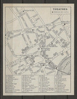 CARTE PLAN LONDRES MAP LONDON 1957 - THÉATRES - THEATERS - Cartes Topographiques
