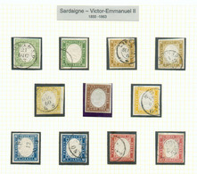 Victor Emmanuel II 1855/1863 - 11 Values In Nice Quality Mounted On Old Page - Various Shades - 18978 - Sardaigne