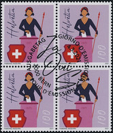 Suisse - 2021 - Frauenstimmrecht - Viererblock - Ersttag Stempel ET - Used Stamps