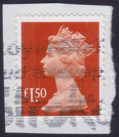 GREAT BRITAIN GB 2009 QE2 Machin £1.50 With Security Slits - USED On Paper @Q950 - Machins