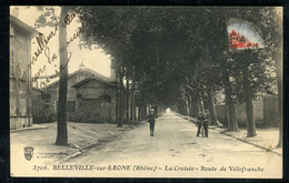 Carte Postale De Belleville Sure Saone - La Croisée - Route De Villefranche - Réf D 107 - Belleville Sur Saone