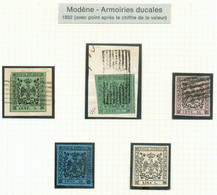 Armoiries Ducales - 1852 (point After The Value) 5 Stamps With Large Margins.  Very Nice - 18982 - Modène