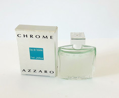 Miniatures De Parfum  CHROME  De AZZARO   EDT   7  Ml  + BOITE - Miniatures Hommes (avec Boite)