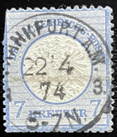 1872 - Deutsches Reich - MI N° 26 Oblitéré - 7 Kreuser Bleu - Grand Bouclier - Oblitérés