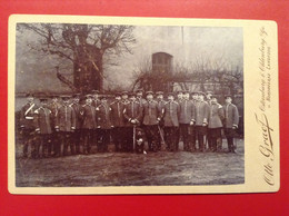 Foto CDV Oldenburg Osternburg Nordseebad Langeoog Soldaten Mannschaft Ca. 1900 Otto Graef Photograph - Divise