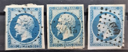 FRANCE 1860 - Canceled - YT 14B, 14Ba, 14Bb - 1853-1860 Napoleon III