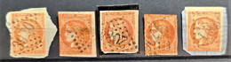 FRANCE 1870 - Canceled - YT 48 (nuances) - 40c (5x) - 1870 Uitgave Van Bordeaux