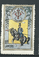 FRANCE VIGNETTE DELANDRE England : 20th Lancers WWI Ww1 Cinderella Poster Stamp War 1914 1918 - Military Heritage