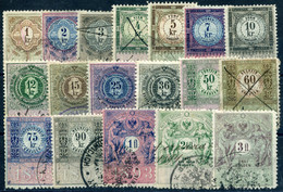 AUSTRIA 1893 - 18 Revenue Stamps 1Kr-3 Fl - Fiscales