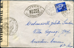 FRANCE 1939 - Letter Opened By Military Cenzor - Guerre (timbres De)