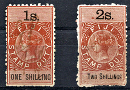 FIJI - Victoria Duty Stamps 1sh And 2 Sh (VF) - Fiji (...-1970)