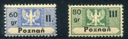 POZNAN (Posen) - Two Insurance Stamps MNH (VF) Rare - Revenue Stamps