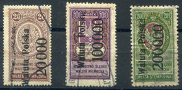 SILESIA 1924 - 3 Used Overptd. Stamps (all VF) - Steuermarken