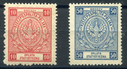 1936 Statistic Fees - 2 Unused Stamps (MNH-MNG) - Fiscaux