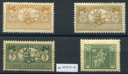 1924-34 Judicial (Court Fees) - 4 Unused Stamps - Revenue Stamps