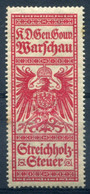 GG Warschau - Streichholz Steuer (mach Tax) Rare Revenue Stamp (MNH-MLH) - Steuermarken