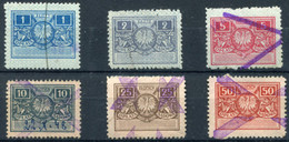 1945 JUDICIAL (Court Fee) Ex #30-36 Used - Revenue Stamps