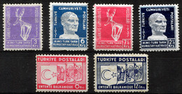 TURKEY 1937 Compl. - Yv.878-883 (Mi.1010-1015, Sc.781-786) MNH (postfrisch) - Nuevos