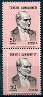 TURKEY 1971 Perf.13.75x13.25 - Mi.2170B Pair MNH (postfrisch) Perfect (VF) - Nuovi