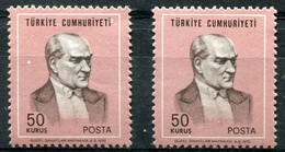 TURKEY 1971 Perf.13.75x13.25 - Two Mi.2170B MNH (postfrisch) Perfect (VF) - Unused Stamps