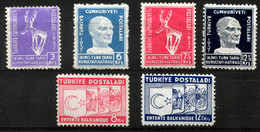 TURKEY 1937 Compl. - Yv.878-883 (Mi.1010-1015, Sc.781-786) MNH  (VF) - Komplette Jahrgänge