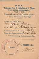 Tessera - P.N.F. Ente Opere Assistenziali - ANNO XII - Membership Cards