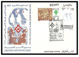 Egypt - Rare - 1994 - FDC - UN Day - Intl. Red Cross & Red Crescent Societies, 75th Anniv. - Intl. Year Of The Family - Storia Postale