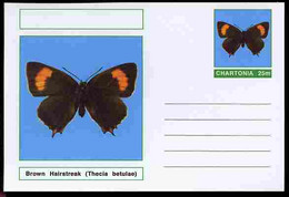 Chartonia (Fantasy) Butterflies - Brown Hairstreak (Thecia Betulae) Postal Stationery Card Unused And Fine - Papillons