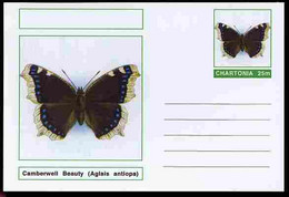 Chartonia (Fantasy) Butterflies - Camberwell Beauty (Aglais Antiopa) Postal Stationery Card Unused And Fine - Papillons