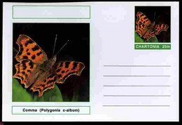 Chartonia (Fantasy) Butterflies - Comma (Polygonia C-album) Postal Stationery Card Unused And Fine - Papillons