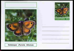 Chartonia (Fantasy) Butterflies - Gatekeeper (Pyronia Tithonus) Postal Stationery Card Unused And Fine - Papillons