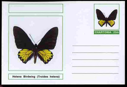 Chartonia (Fantasy) Butterflies - Helena Birdwing (Troides Helena) Postal Stationery Card Unused And Fine - Papillons